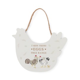 Cooksmart Hen House Lane Hen Plaque | Decorative Hanging Sign | Farmhouse Kitchen Décor | Rustic Wooden Plaque | Country-Inspired Design