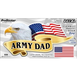 ProSticker.com ProSticker 930 (One) 3" x 6" American Pride Series Army Dad Decal Sticker