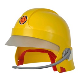 SIMBA 109252596 Fireman Sam Helmet, Umbrella and Sticker Glow in the Dark with Microphone, Foam Pads Inside, from 3 Years, Red