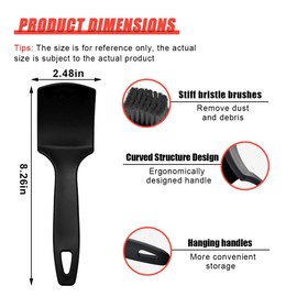 ZIMISI Car Carpet Cleaning Brush, 8.3 × 2.5 Inch Soft Bristle Short Handle Automotive Tire Scrub Brush, Floor Mat Wash Brushes for Vehicle Interior & Home (Black)