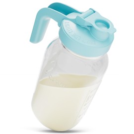 County Line Kitchen Breast Milk Pitcher for Fridge - Wide Mouth, 2 Quart (64 oz) Mason Jar - Heavy Duty Breastmilk Storage Container, Leak Proof, Sturdy - Baby Formula Mixer Pitchers