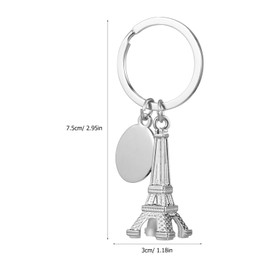 Gadpiparty Pack of 3 Silver Eiffel Tower Key Chains Mini Tower Keyring Retro Souvenirs Alloy Key Chain for Home Jewellery Decoration Christmas, silver