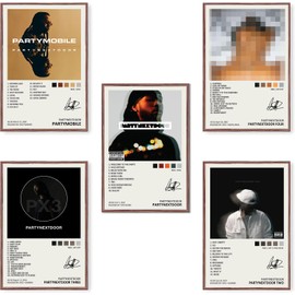TOBIANG Partynextdoor Music Album Cover Signed Limited Canvas Poster (Set of 4) Unframed:8inx12in(20x30cm)