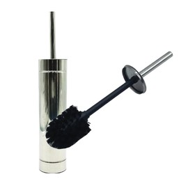 Toilet Bowl Cleaning Brush and Holder with Lid, Slim Design, 304 Stainless-Steel, Fingerprint-Proof, Rust Resistant, Heavy-Weight Base (2 Pack, Chrome)