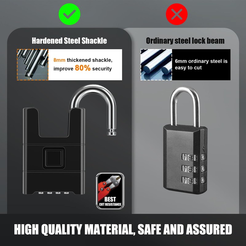 Heavy Duty Combination Padlock Outdoor, [Anti-Cutting] [Waterproof] Diyife 4-Digit Code