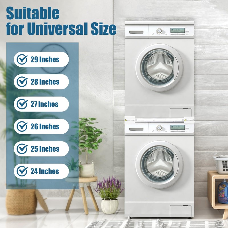 Washer Dryer Stacking Kit, Universal 29"/28"/27"/26"/25"/24" Washer and Dryer Stackable