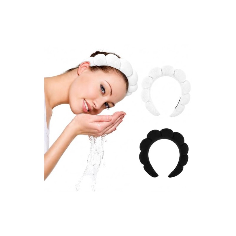 YUXIANLB Spa Headbands for Women (Black&White, One Size)