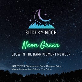Slice of the Moon | Green Glow-in-The-Dark Luminescent Pigment Powder for Cosmetics, Epoxy Resin, Art Projects, Paint, Face Paint, and Crafts - 1oz (28g) Jar