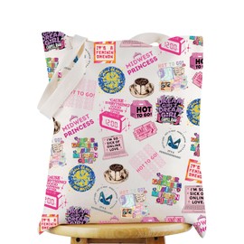 WZMPA Midwest Princess Tote Bag Western Cowgirl Gifts Pink Pony Club Reusable Grocery Bag Midwest Princess Merchandise (Midwest Princess TG)