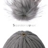 FURTALK Womens Winter Knitted Beanie Hat with Faux Fur Pom
