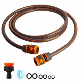 Garden Hose Connection Kit - 2.5M Short Hose Pipe with 3/4" & 1/2" Adapters, Tap Connectors for Reel, Cart, Sprayer