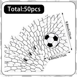 Hxezoc 50 Pieces Soccer Gift Bags Plastic Treat Bag Sport Theme Goodie Bags Soccer Candy Wrap with Handles Party Favor Bags For Kids Birthday Party Decoration Supplies