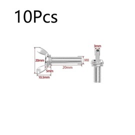 TOP-VIGOR 10Pcs Wing Bolts Wing Screws, M8*20mm Wing Butterfly Bolts Butterfly Screws, Butterfly Wing Screws Bolts, Thumb Hand Screws for Machine Fastener Machinery Equipment