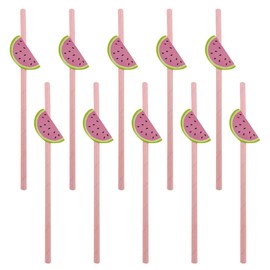 HQKJGSYX 10 PCS Anti Wrinkle Straws Disposable Watermelon Paper Straws Drinking Paper Straws for Party Supplies Birthday Wedding Bridal Shower Christmas Decorations and Holiday Celebrations