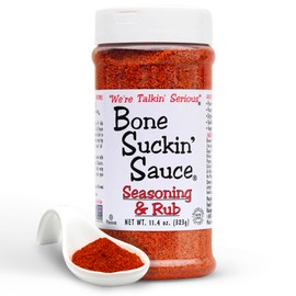 Bone Suckin' Seasoning & Rub, Original Blend, Grilling Rubs, Dry Pork Rub, Gluten-Free, Non-GMO, Kosher, Great on Ribs, Pork, Beef, Chicken, Seafood, Pasta, Vegetables, Even Popcorn and No Msg