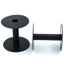 Bluemoona 10 PCS - Empty Plastic Wire Spools Bobbins Round Ends for Various Size Cord Ribbon (Black)