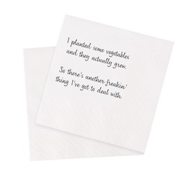 VOWFOO I Planted Some Vegetables And They Actually Grew So There's Another Freakin Thing I've Got To Deal With Funny Quotes Cocktail Napkins for Birthday Party 100Pcs 4.5 x 4.5 2-ply (I Planted Some)