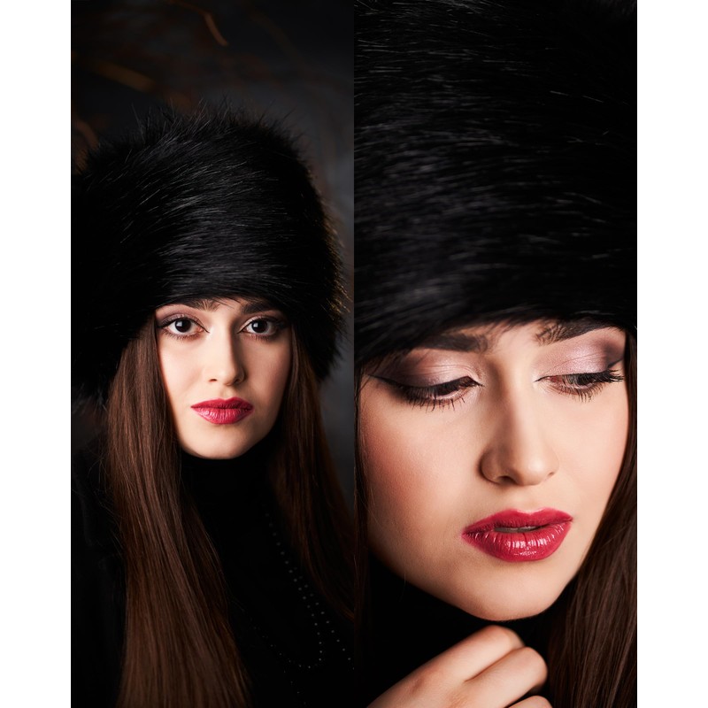 Futrzane Women's Russian Cossack Faux Fur Hat for Winter (S,
