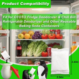 LeoTube 6-Pack Baking Soda Refrigerator Deodorizer, Compatible with OTOTO Fridge Deodorizer & Chill Bill Refrigerator Odor Eliminator and Other Reusable Baking Soda Containers, Kitchen Gadgets
