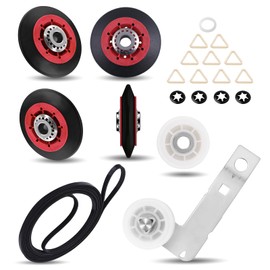 Upgraded Dryer Drum Roller Repair Kit, Fit for Whirl-pool WED5500XW0 GEW9250PW1 WED9150WW0 WED9550WW1 WED9400SW2 WED9200SQ0 WED9150WW1, Including 4392067 Dryer Drum Roller Kit, W10837240 Idler Pulley