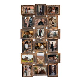 J.M.Deco Collage Picture Frames for Wall Decor, 18-Opening Reunion Family Friends Picture Frame Set, 4x6 Photo Frames for Living Room Bedroom, Gallery Puzzle Collage Wall Hanging, Mother's Day Gift, Gold
