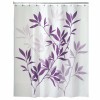 Unbranded Modern Bamboo Shower Curtain Purple and White Bathroom Decor