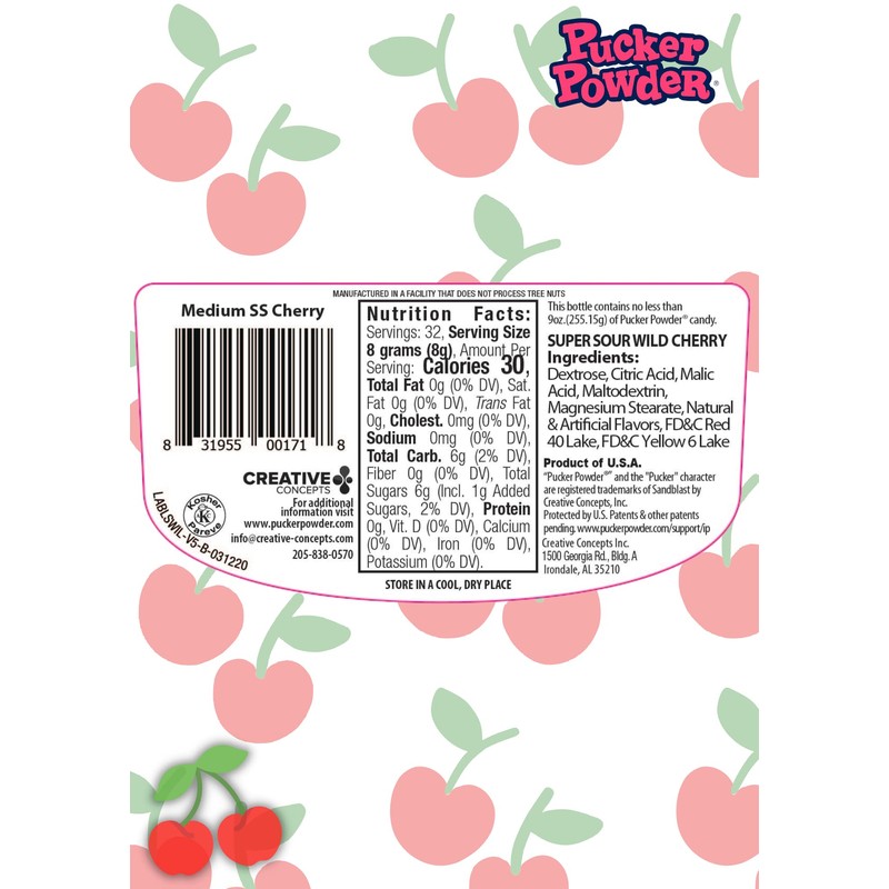 Pucker Powder Super Sour Wild Cherry,Party Favors - Weddings -