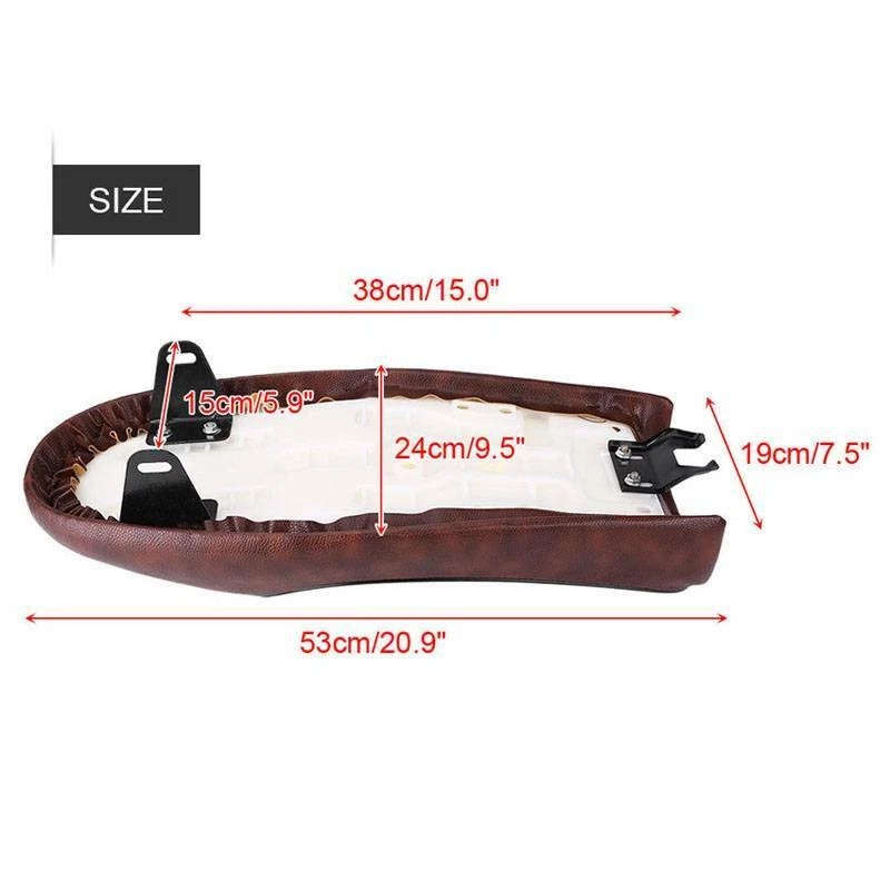 GOODFITMENT Brown Vintage Motorcycle Hump Retro Saddle Seat For Cafe