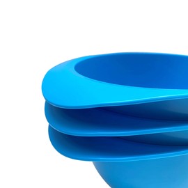 WePrep Mixing Bowl with spout and Handle | Light Blue | Set of 3 | Beautifully Bright Coloured Bowl Set | Compact, Stackable & Ergonomically Designed | Proudly Made in The UK