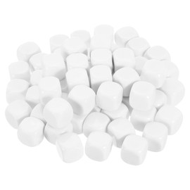 sourcing map 100 Pcs Acrylic Blank Dice Six Sided, 2cm/0.79inch Rounded Corners Blank White Dice Cube with Smoothed Surface for DIY Craft Board Game, White
