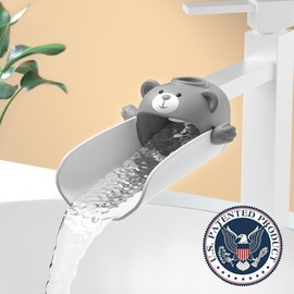 Skyroku Faucet Extender for Toddlers, Sink Extenders with Temperature Sensitive for Kids Hand Washing Sink Faucet Extension,Suitable for Bathroom Sink, Kitchen,Bathtub (Grey)