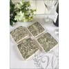 Set of 4 Grey Grecian Ceramic Coasters.