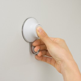 LEC H-670 Push Type Suction Cup Hook, White, S