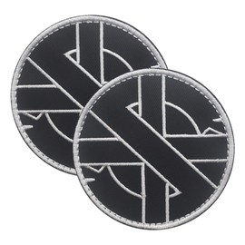 2 PCS AliPlus Viking Symbols Patches Embroidered Patches Tactical Morale Patch Hook and Loop(Black White)