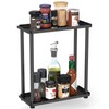 2 Tier Small Spice Rack Organizer for Kitchen Countertop Black