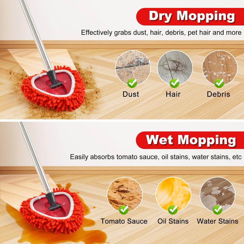 Aruihm 4 Pack Chenille Mop Head Replacements for Ocedar Mop