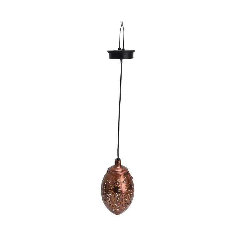 Iron Hollow Water Drop Lamp Solar LED Lantern Garland Garden