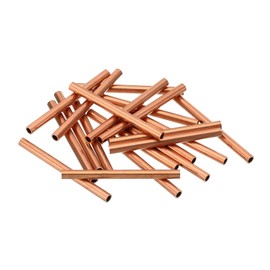 PATIKIL 5/32" OD x 0.5mm Thickness x 50mm Length 99.9% Copper Crimp Tube Beads, 20 Pcs T2 Pure Copper Seamless Round Pipe Tubing Beading Cord Wire Ends for Refrigeration HVAC DIY Craft