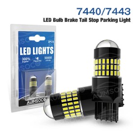 AUIMSOCO 2X 7443/7440 LED 6500K Reverse Backup Brake Tail Stop Parking Light Bulbs CANBUS