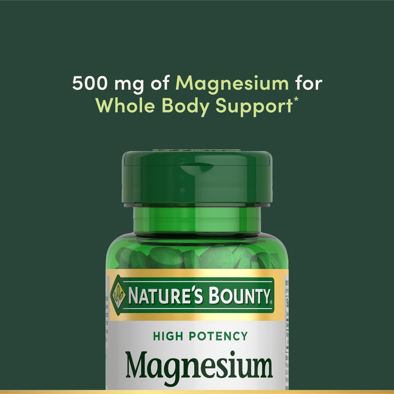 Nature's Bounty Magnesium, Mineral Supplement, Supports Bone and Muscle Health,