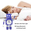 Diskary Robot Alarm Clock,Stainless Metal Non-Ticking Wake-up Clock with Flashing