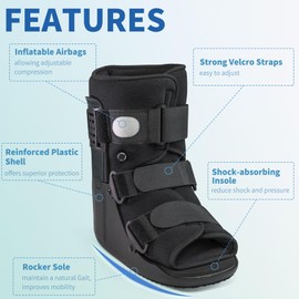DEZOON Walking Boot, Fracture Boot for Broken Foot and Ankle, Short Air Cam Walker Boot for Injured Foot Large