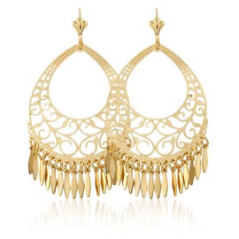 UAIAGM Indian Jewelry Earrings Gold Mexican Real Chandelier Eid Earrings for Women Folklorico Mariachi Ethnic Style Golden Dangling Boho Holiday Jewelry Sequins