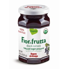 Rigoni di Asiago Fiordifrutta Organic Fruit Spread, Black Currant, 8.82 Ounce (Pack of 6)