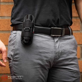 TH1 Tactical Flashlight Holster Duty Belt Pouch Stretchable Rotatable Clip 360 Degree Holder for Police Military Security Belt (3 Pack)