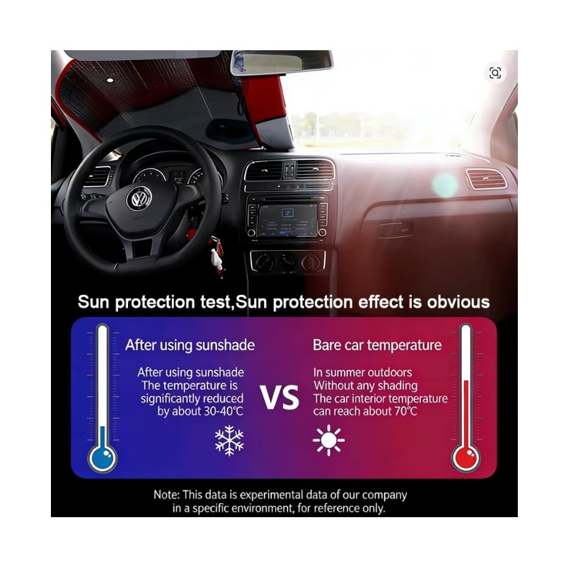 Toolzia Heated Windshield Sunshade - Car Solar Protection