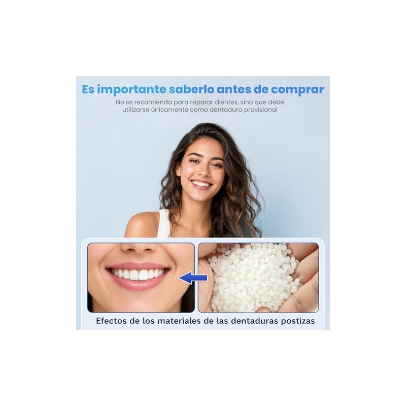 Reparación Dentaduras, Dientes Postizos Moldeables Reutilizables, 30ml | Diente provisional