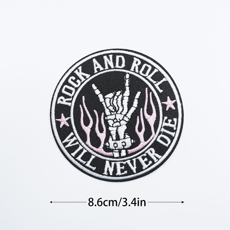 1 X Rock Emblem Embroidered Hot Melt Patch Clothes Hat