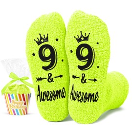 HAPPYPOP 9th Birthday Gift Ideas - Birthday Socks and Gifts for 9 Year Old Girls