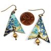 Navy Denim Light Blue Paper Origami Arrowhead and Glass Bead